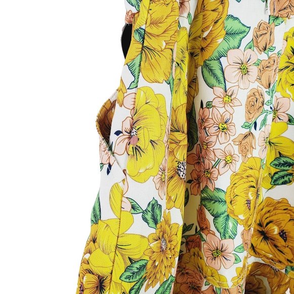 La' Ros Poppy Belted Peplum Mini Pocket Button-up Collared Dress, Sz S - Picture 8 of 12